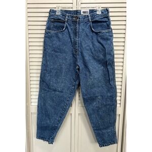 Forelli Med Wash Tapered Denim Jeans High Rise Size 14‎ Zip Logo Pockets
